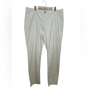 Carbon2Cobalt Off white Speckled Straight Leg Pants with Classic Silhouette